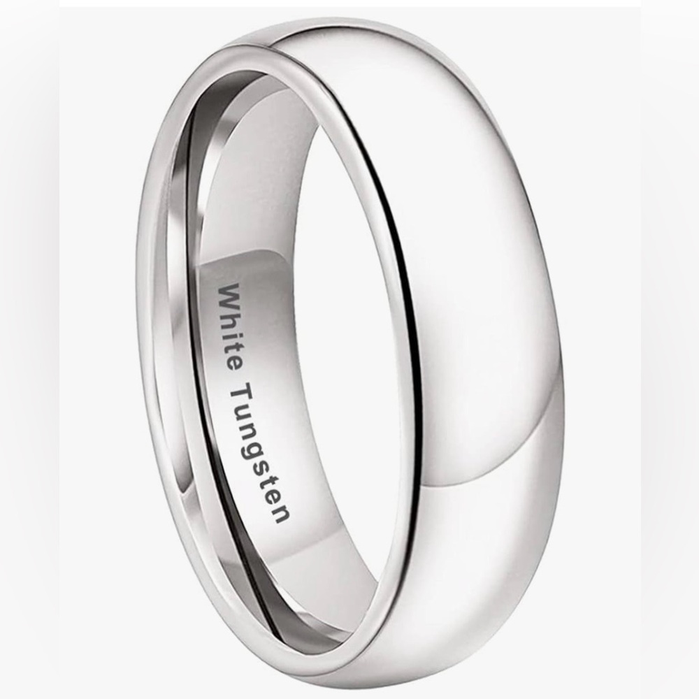 6 mm white Tungsten  Ring